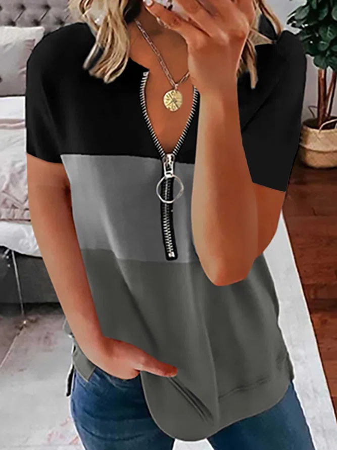 Color Block Short Sleeve T-Sh...