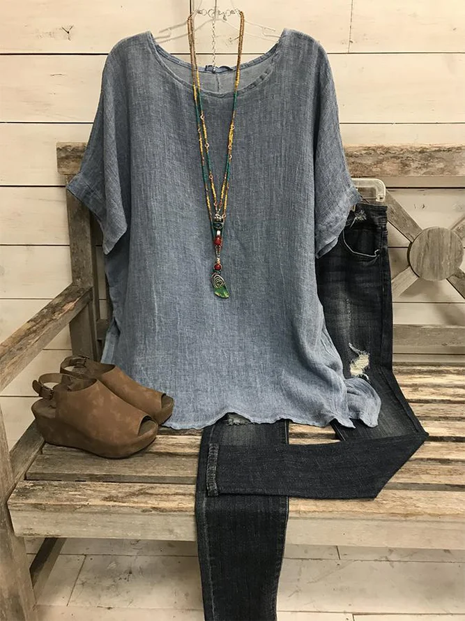 JFN Round Neck Solid Casual B...