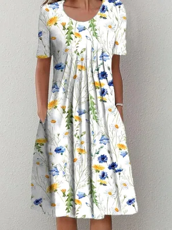 Blends Floral Short Sleeve Kn...