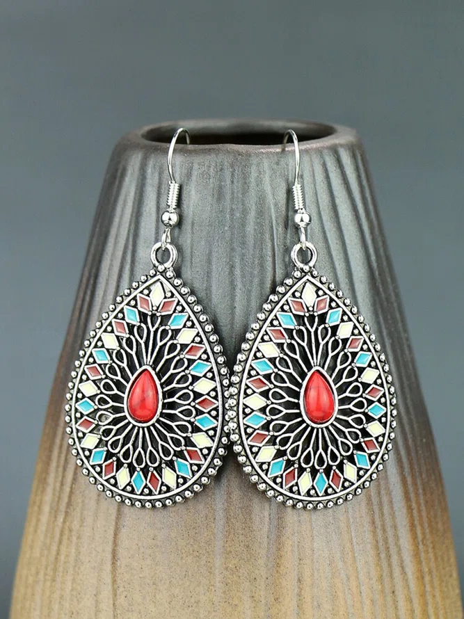 Ethnic Style Water Drop Earri...