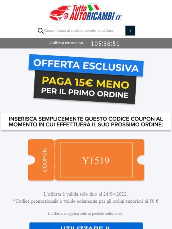 ✌️💰 Risparmi【15 €﻿】sul prossimo acquisto 😉 Utilizzare il codice coupon