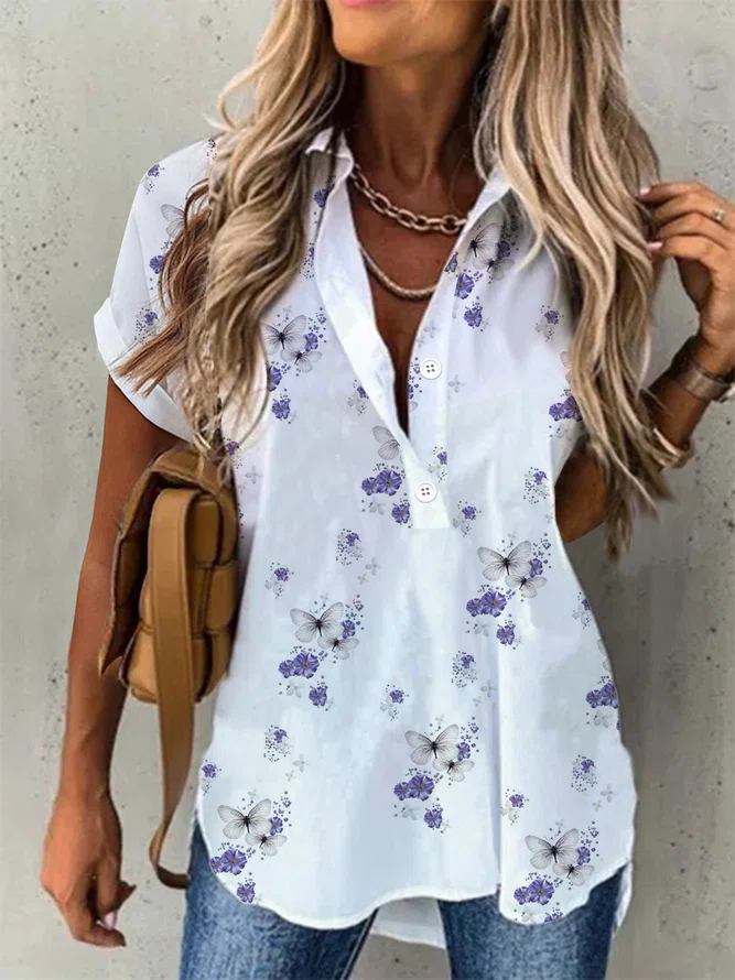 Buttoned Casual Long Sleeve T...