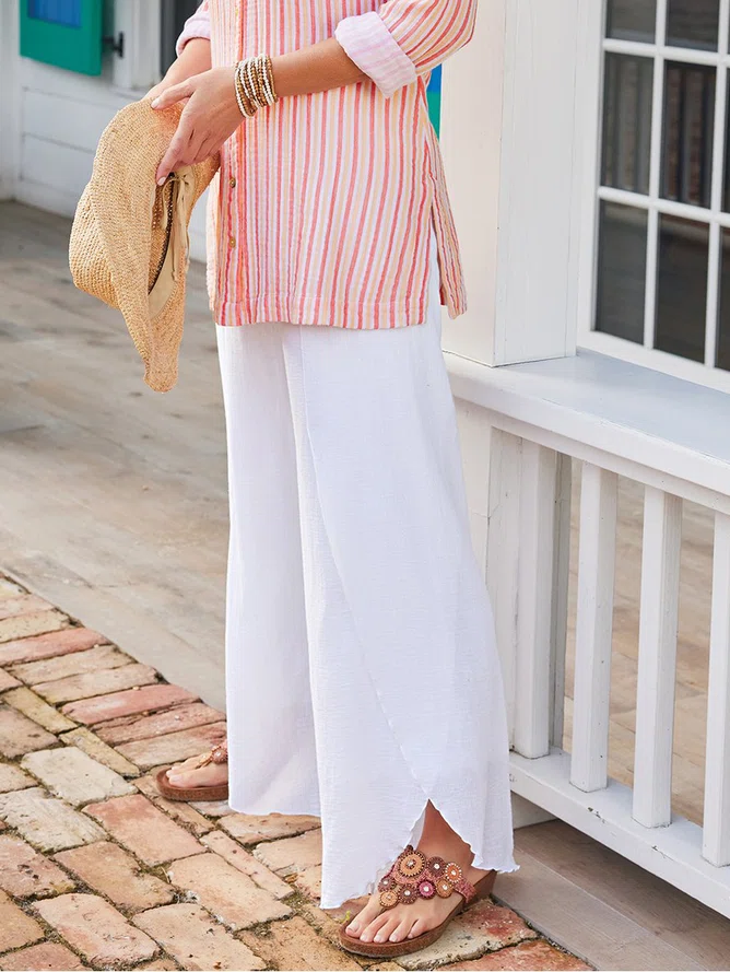 Plain Casual Elegant Long Pan...