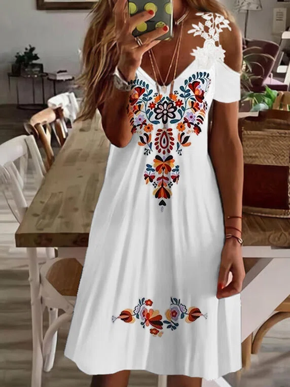 Shoulders Floral Tribal Mexic...