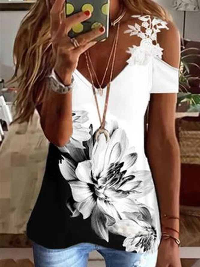Floral Lace Vacation T-Shirt/...