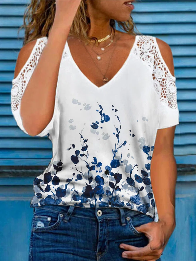 Floral Lace Vacation T-Shirt/...