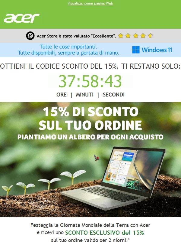 Sconto VIP 15% solo per 48h + 1 albero piantato per ogni acquisto🌳