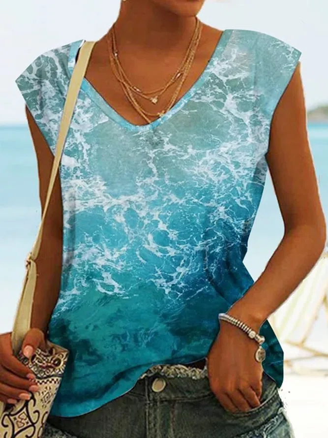 gradient loose top T-shirt Pl...