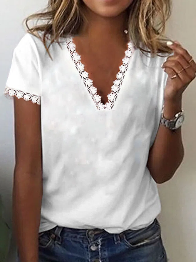 Neck Casual Short Sleeve T-Sh...