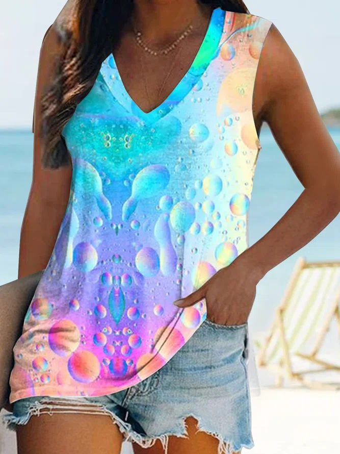 JFN V Neck Colorblock Casual ...