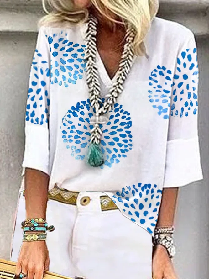 Three Quarter Sleeve Casual T...