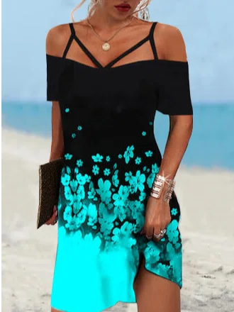 off shoulder Vacation Midi Dr...