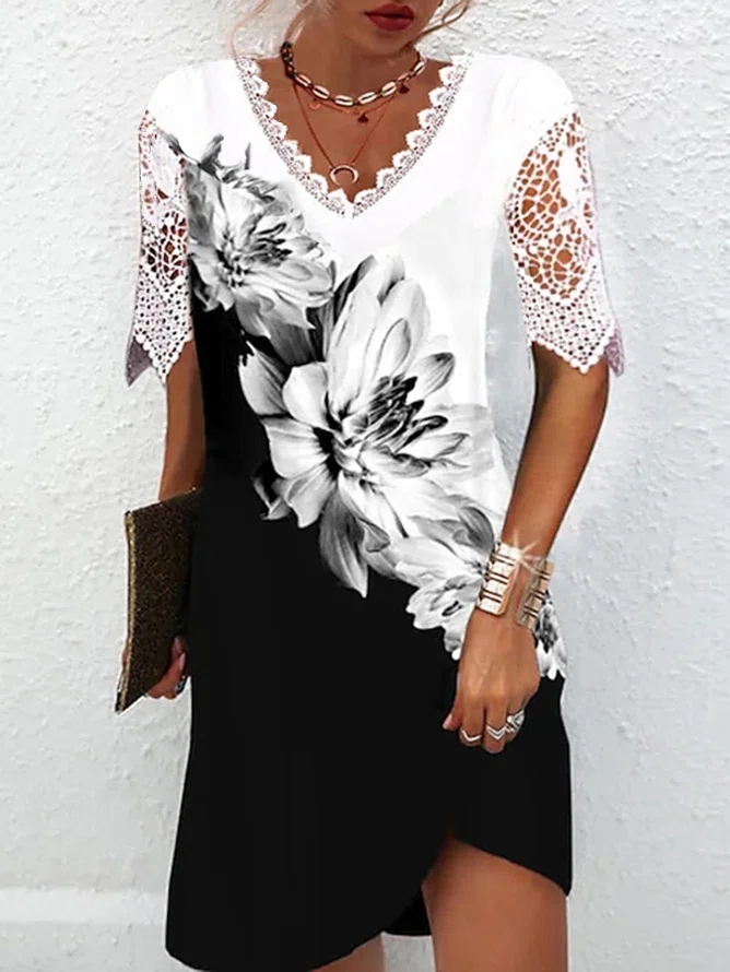 Printed Casual Short Sleeve K...