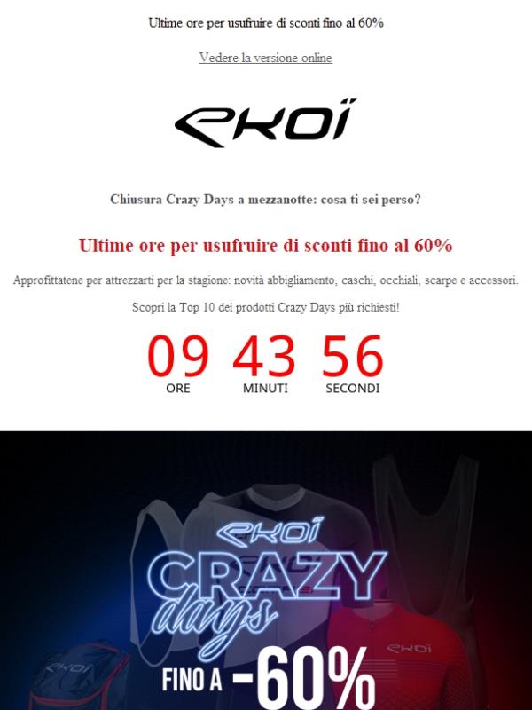 Chiusura Crazy Days a mezzanotte: cosa ti sei perso?