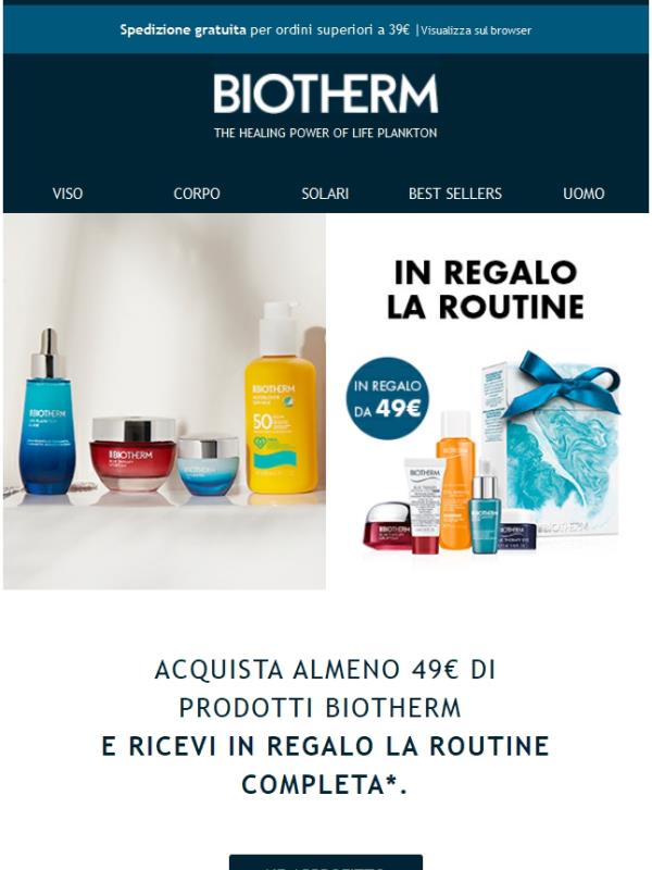 Acquista i prodotti Biotherm e ottieni la routine completa in regalo!