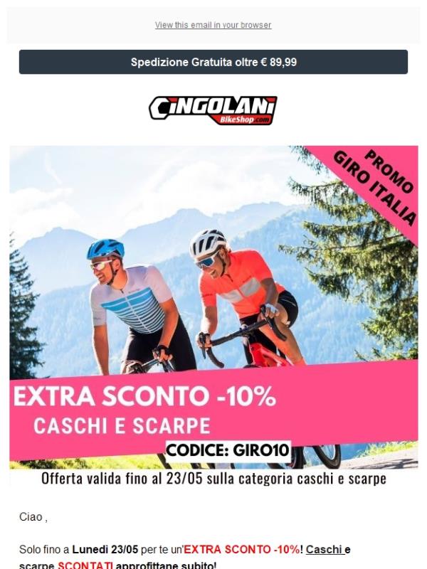 Offerte, sconti e coupon Cingolani Bike Shop direttamente dalle newsletter  | Jekoo