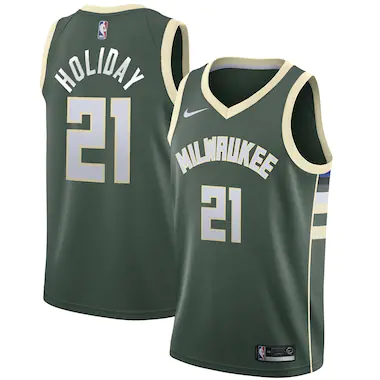 Maglia Milwaukee Bucks Nike Icon Swingman - Verde - Jrue Holiday - Uomo