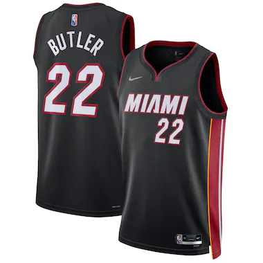 Maglia Miami Heat Nike 75th Anniversary Edition Swingman - Nera - Jimmy Butler - Uomo