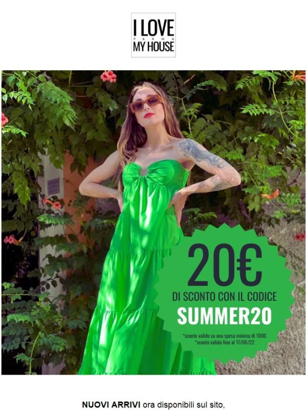 20 euro di sconto sui nuovi arrivi