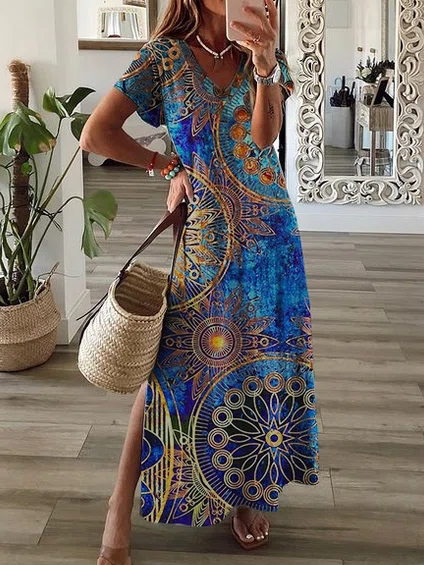 Neck Tribal Vacation Maxi  Dr...