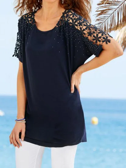 Basic Casual Crew Neck Tunic ...