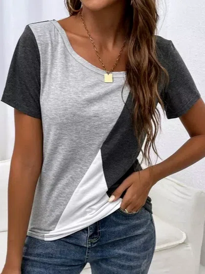 Casual Cotton Blends T-Shirt/...