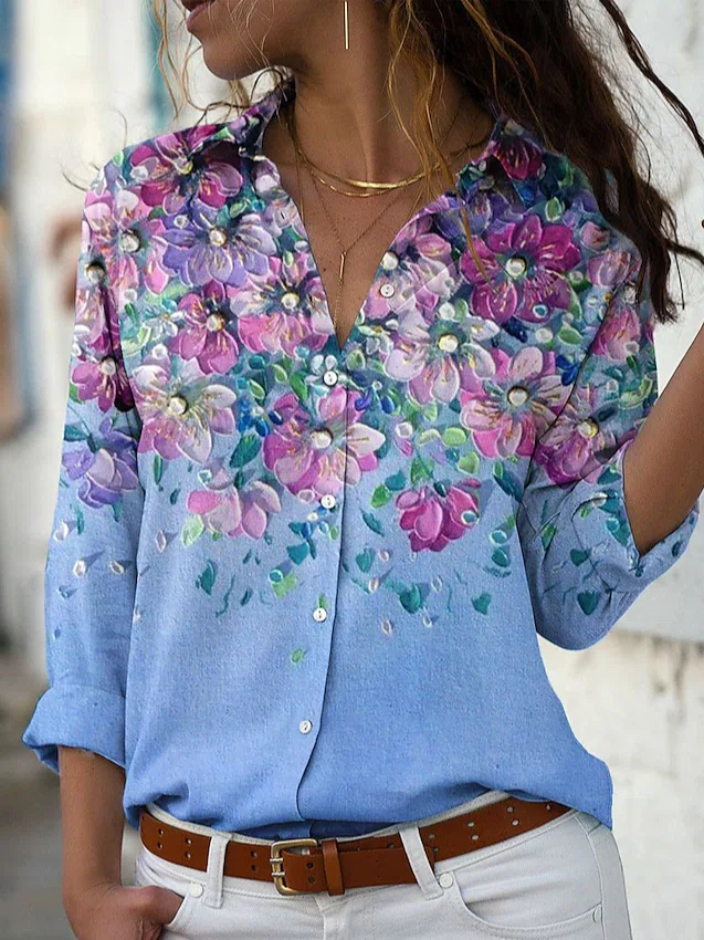      Floral Casual Loose Blou...