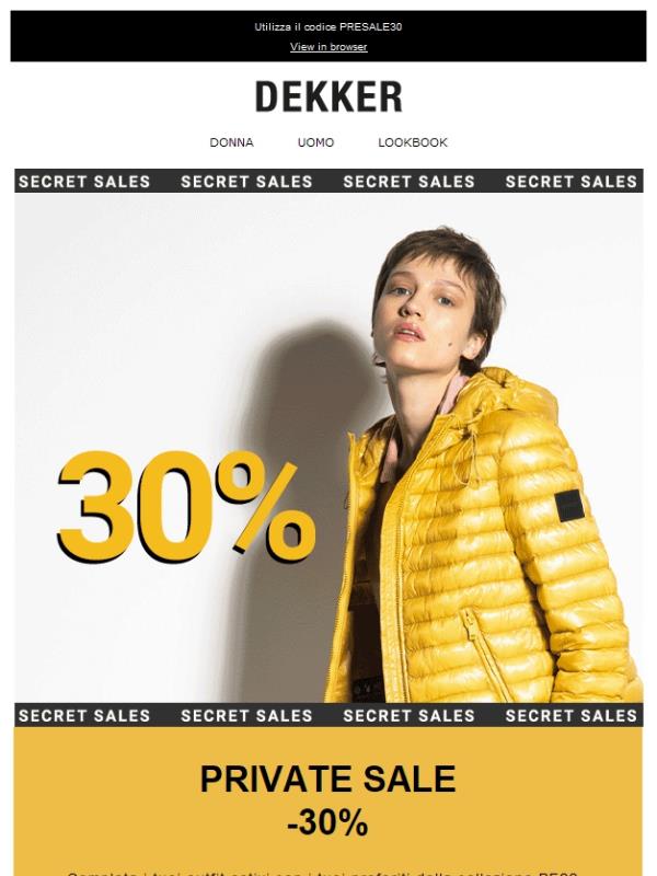 Secret Sale: -30% in esclusiva per te