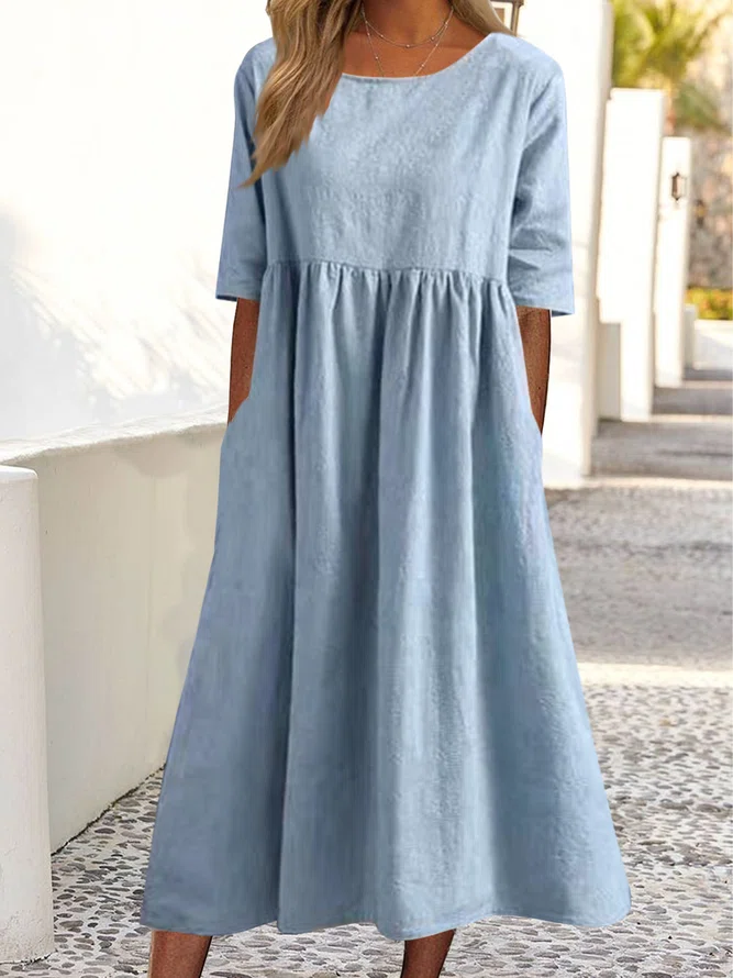 loose pocket Long Dress Plus ...