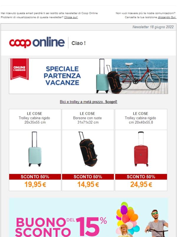 Offerte, sconti e coupon Coop Online direttamente dalle newsletter | Jekoo