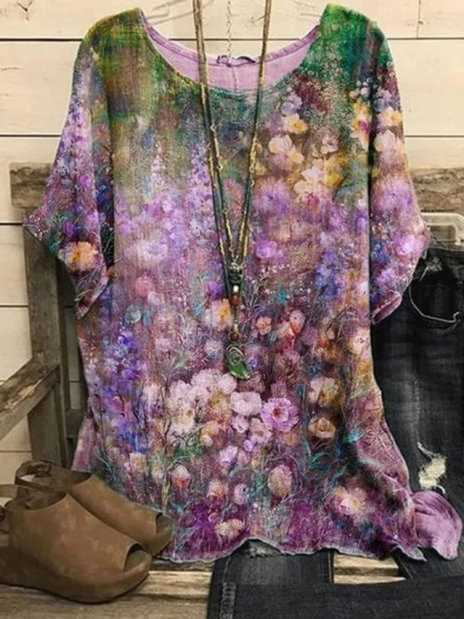 flower wide Pullover Top plus...