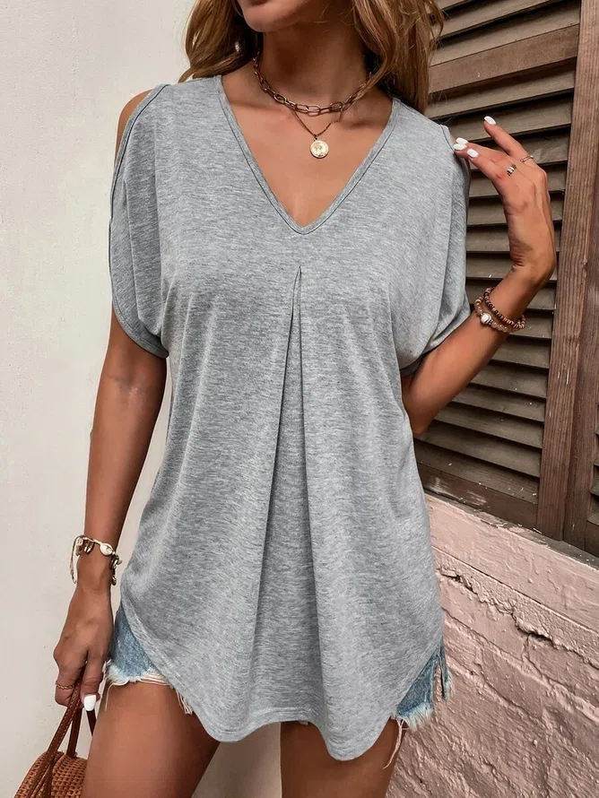 Neck Fit Plain Short sleeve T...