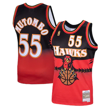 Atlanta Hawks Dikembe Mutombo Hardwood Classics Road Swingman Jersey di Mitchell & Ness - Uomo