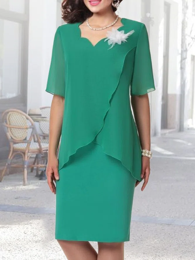 elegant Holiday midi Dress Pl...