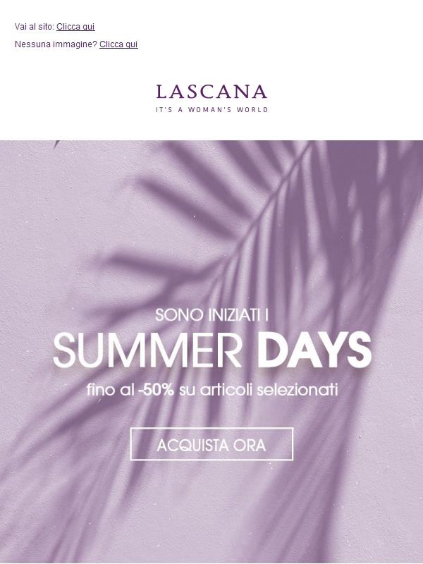 SONO INIZIATI I SUMMER DAYS 🏖️ Fino al -50% su articoli selezionati