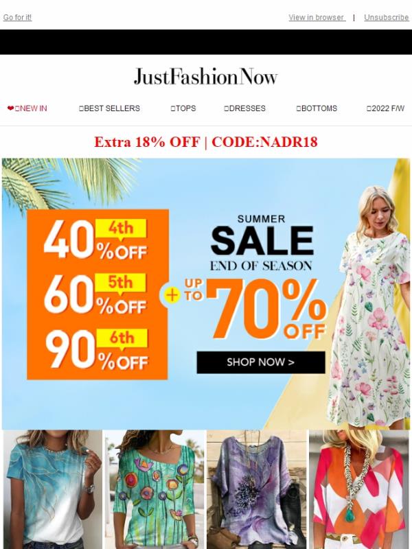 Crazy Deals ! Ends of season sale-Up to 70% off