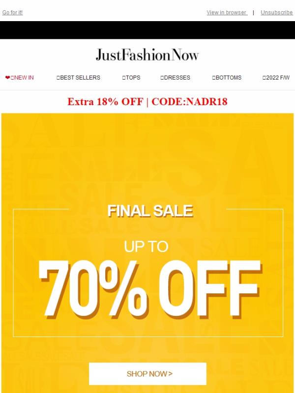 Last call: Clearance sale is on