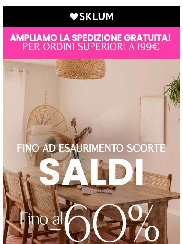 Ampliamo la spedizione gratuita! ⚡ Fino al 60% di sconto!