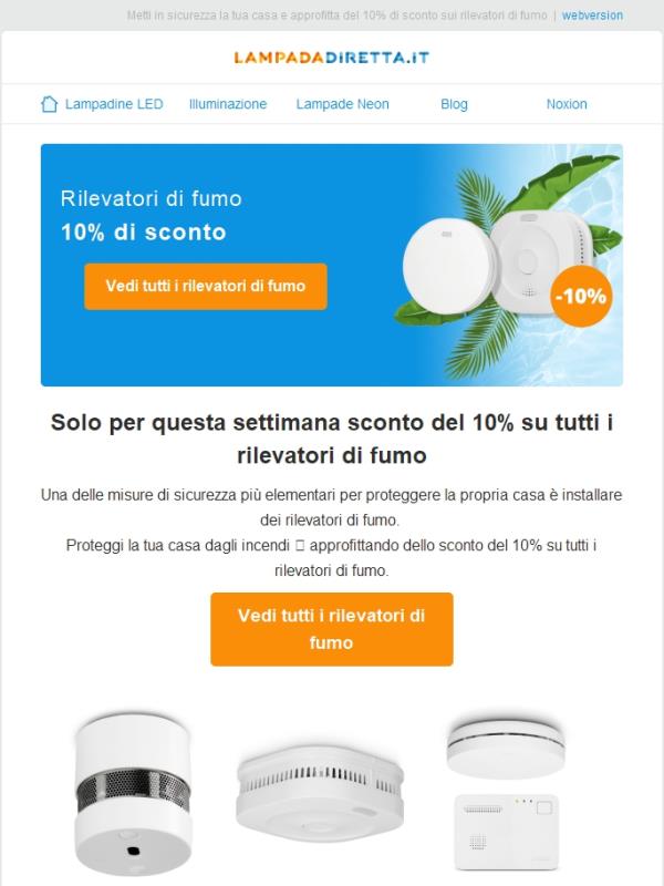 10% di sconto sui rilevatori di fumo! Solo per questa settimana