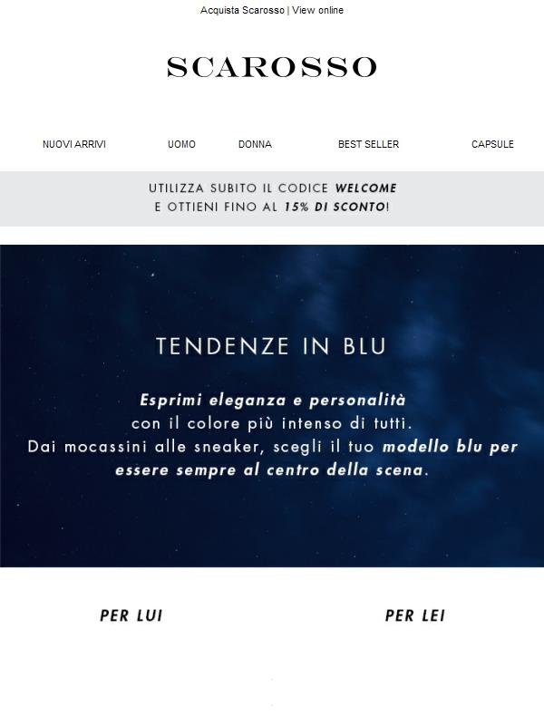Scopri la selezione in blu
