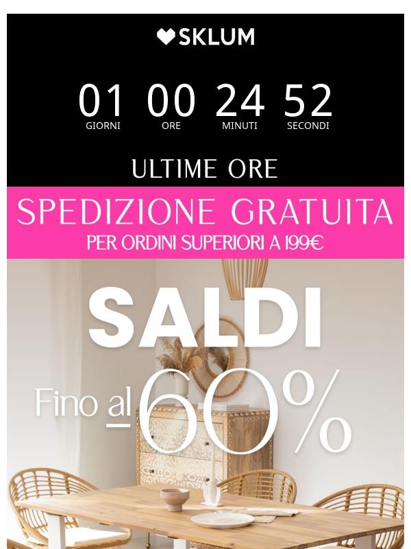 Ultimo minuto! SPEDIZIONE GRATUITA per ordini superiori a 199€ 🚨 Saldi fino al 60% di sconto