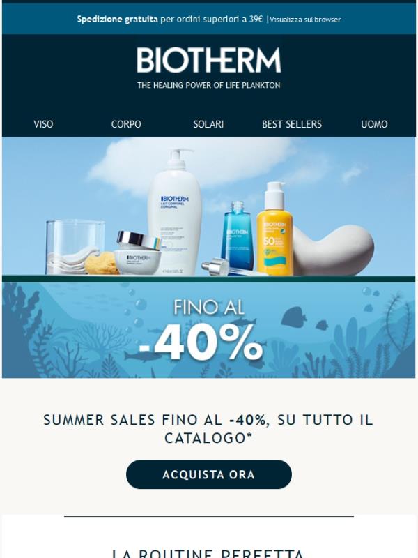 -40% su tutto il catalogo con i Summer Sales!