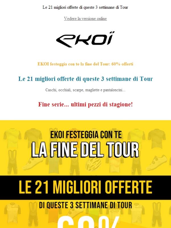 EKOI festeggia con te la fine del Tour: 60% offerti