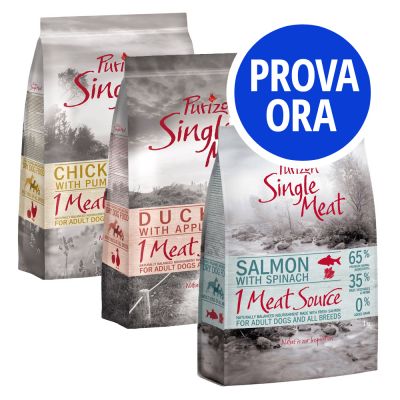 Provalo! 3 x 1 kg Purizon Single Meat Adult Crocchette senza cereali cani