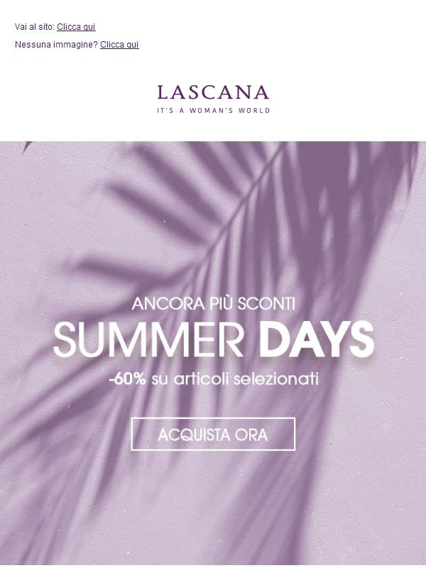 I SUMMER DAYS CONTINUANO 🏖️ -60% su articoli selezionati