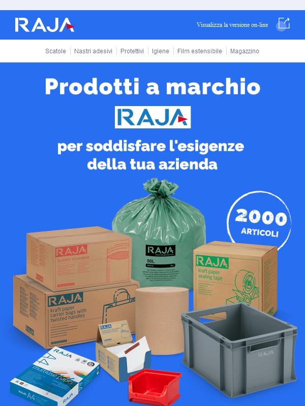 Scegli i prodotti a marchio RAJA per spedizioni di successo!