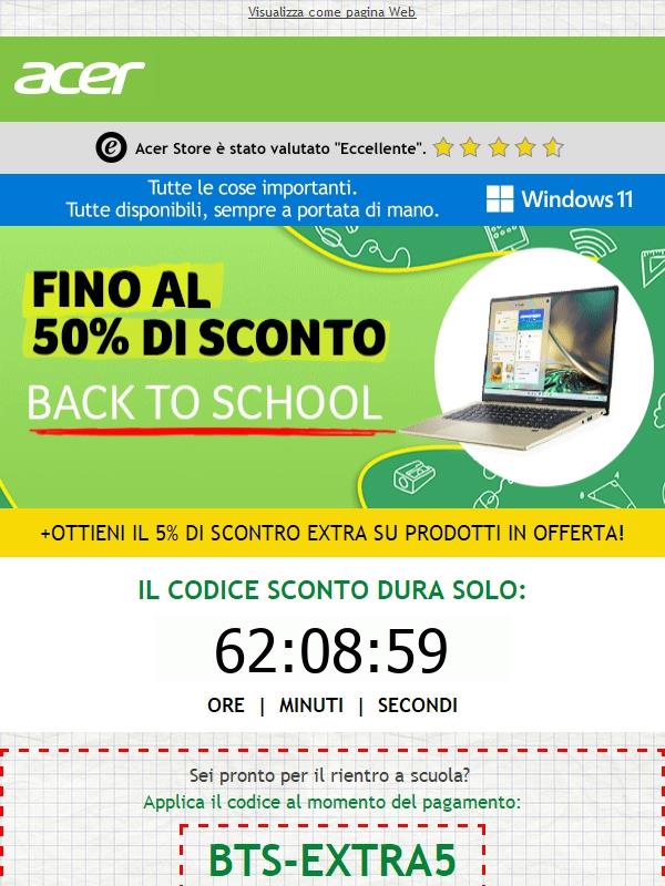 Fino al -50% + 5% di EXTRA Sconto ✏ Imperdibile Back To School! ☝