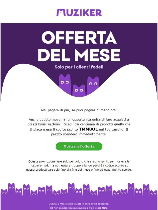 Offerta del mese – promozioni esclusivi solo per te