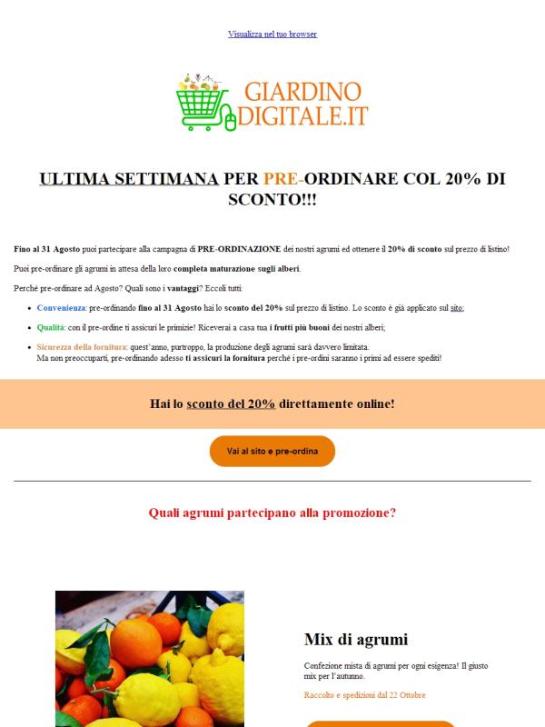 Ultima possibilità per ordinare col 20% di sconto! 📣