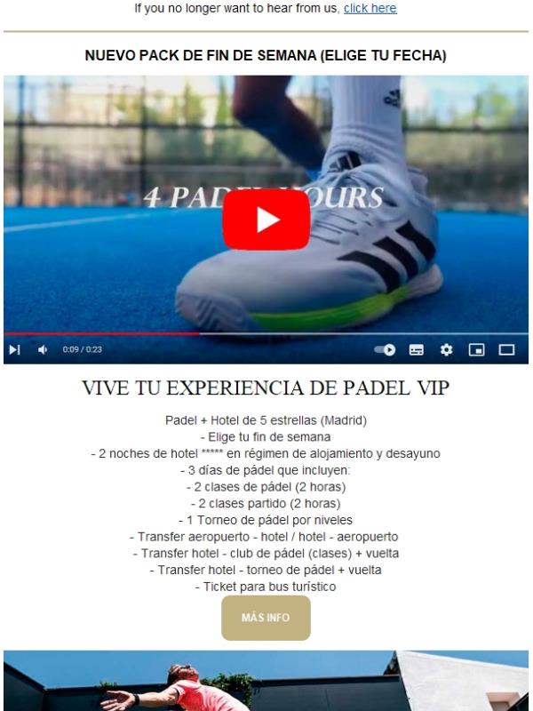 La mejor experiencia de padel en Madrid ⇒ Elige tu fin de semana